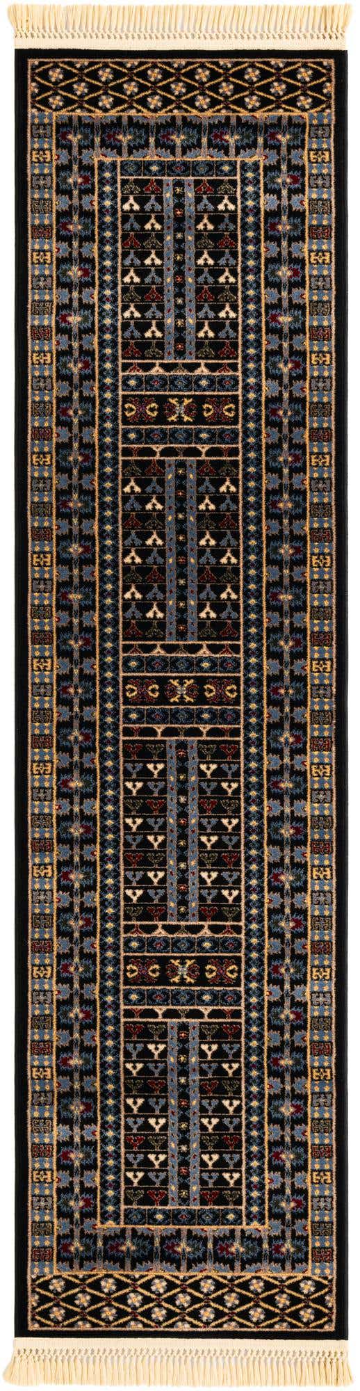Black 2' x 8' Tekke Runner Area Rug Classic Traditional Vintage Design Carpet for Living Rooms, Dining, Bedrooms, Office Space for Sale at Rug Engine