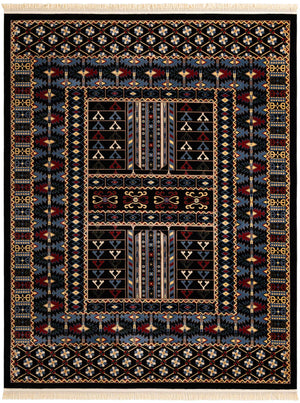 Black 7' 10 x 10' Tekke Rectangle Area Rug Classic Traditional Vintage Design Carpet for Living Rooms, Dining, Bedrooms, Office Space for Sale at Rug Engine