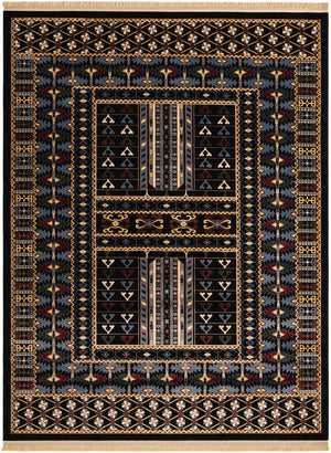 Black 9' x 12' Tekke Rectangle Area Rug Classic Traditional Vintage Design Carpet for Living Rooms, Dining, Bedrooms, Office Space for Sale at Rug Engine