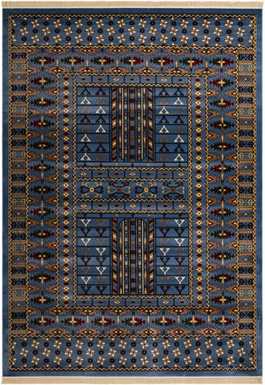 Blue 10' x 14' 1 Tekke Rectangle Area Rug Classic Traditional Vintage Design Carpet for Living Rooms, Dining, Bedrooms, Office Space for Sale at Rug Engine