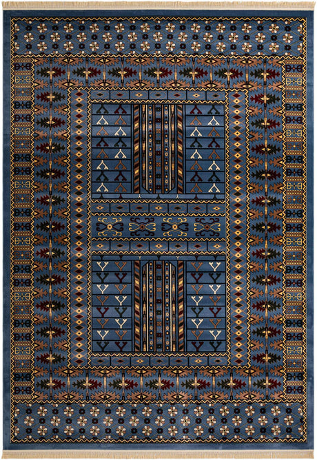 Blue 10' x 14' 1 Tekke Rectangle Area Rug Classic Traditional Vintage Design Carpet for Living Rooms, Dining, Bedrooms, Office Space for Sale at Rug Engine