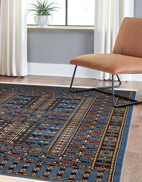 Blue 2' x 3' 1 Tekke Rectangle Area Rug Classic Traditional Vintage Design Carpet for Living Rooms, Dining, Bedrooms, Office Space for Sale at Rug Engine