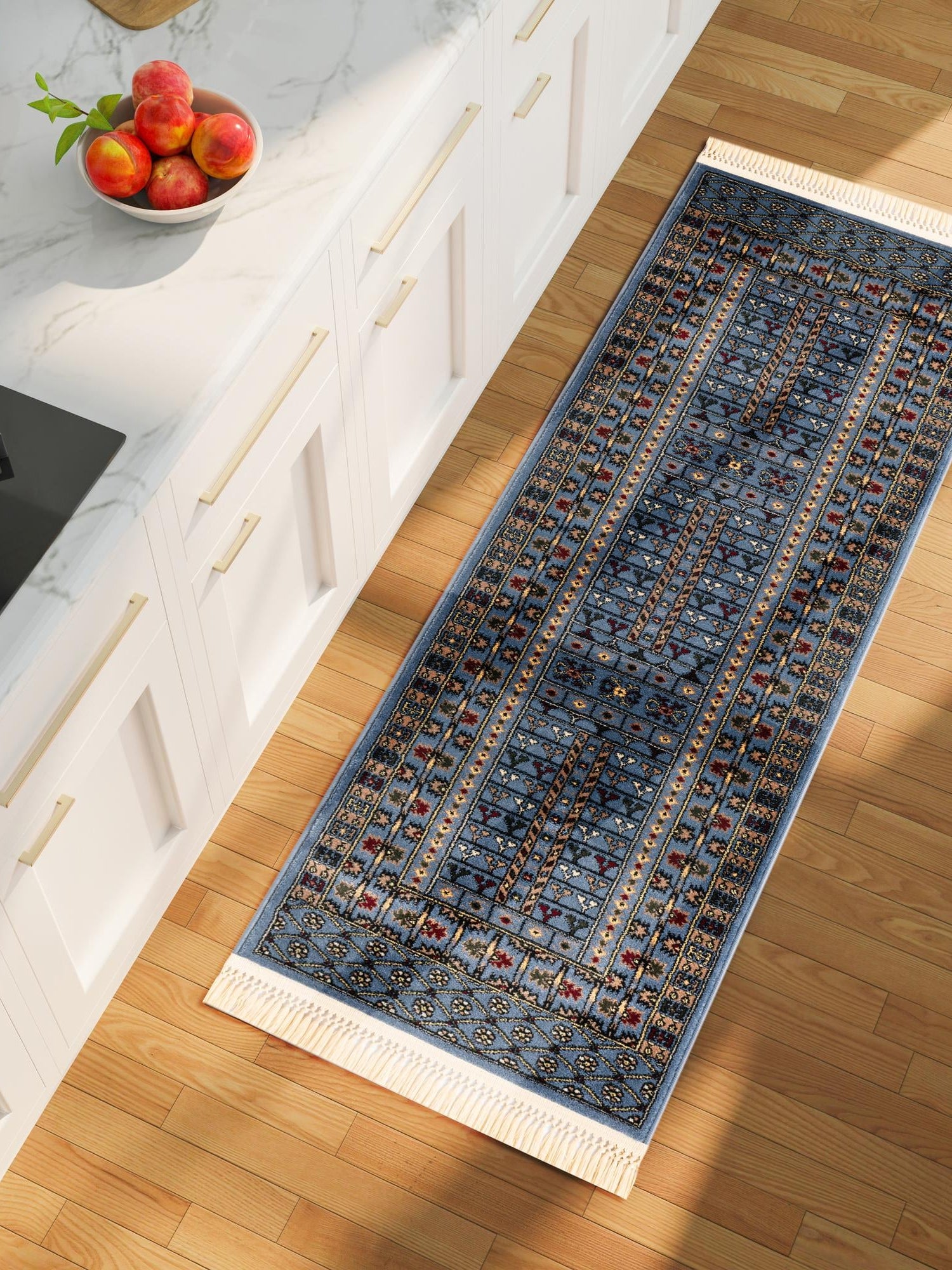 Blue 2' 7 x 10' Tekke Runner Area Rug Classic Traditional Vintage Design Carpet for Living Rooms, Dining, Bedrooms, Office Space for Sale at Rug Engine