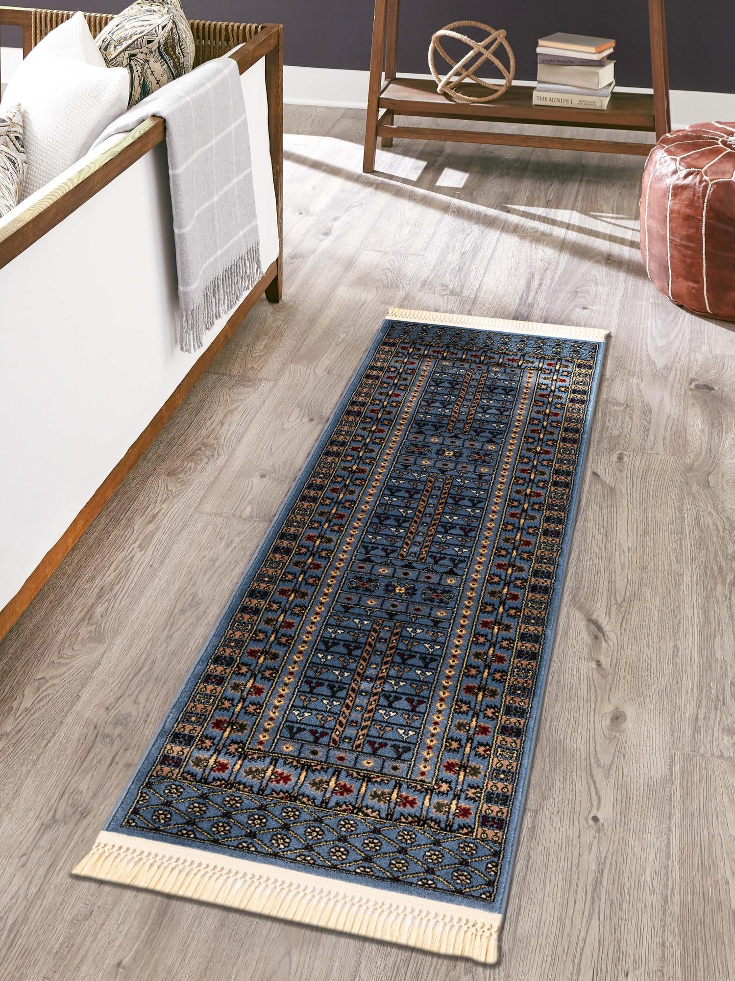 Blue 2' 7 x 10' Tekke Runner Area Rug Classic Traditional Vintage Design Carpet for Living Rooms, Dining, Bedrooms, Office Space for Sale at Rug Engine