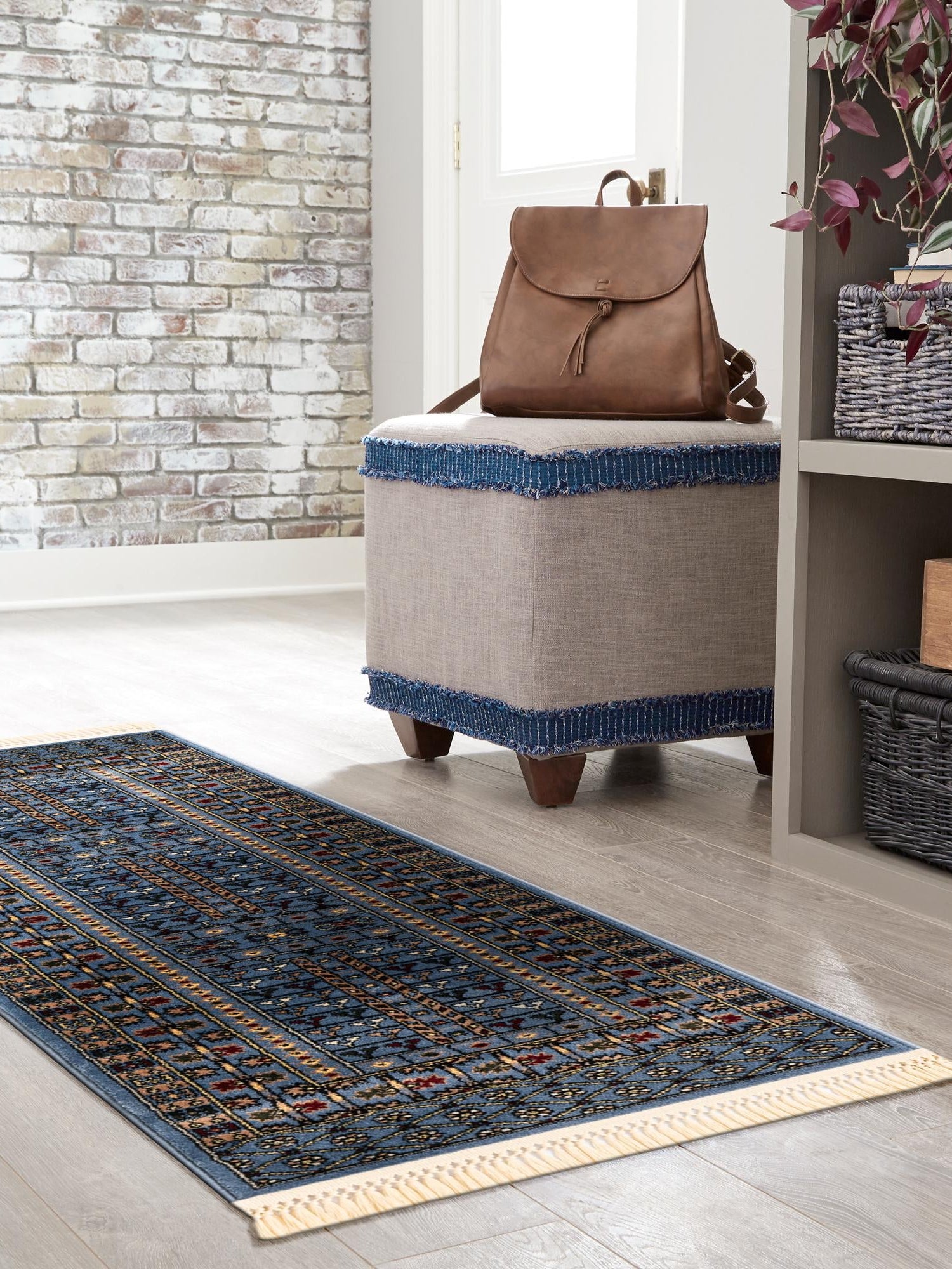 Blue 2' x 6' 1 Tekke Runner Area Rug Classic Traditional Vintage Design Carpet for Living Rooms, Dining, Bedrooms, Office Space for Sale at Rug Engine