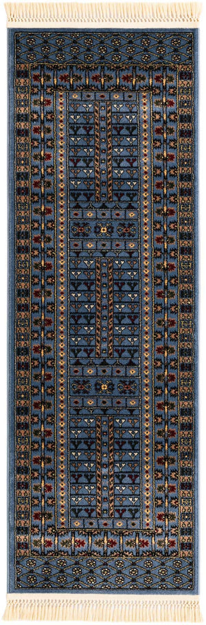 Blue 2' x 6' 1 Tekke Runner Area Rug Classic Traditional Vintage Design Carpet for Living Rooms, Dining, Bedrooms, Office Space for Sale at Rug Engine