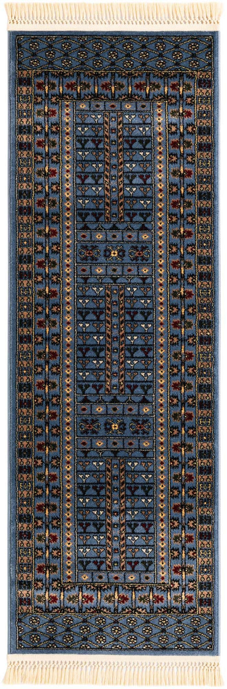 Blue 2' x 6' 1 Tekke Runner Area Rug Classic Traditional Vintage Design Carpet for Living Rooms, Dining, Bedrooms, Office Space for Sale at Rug Engine