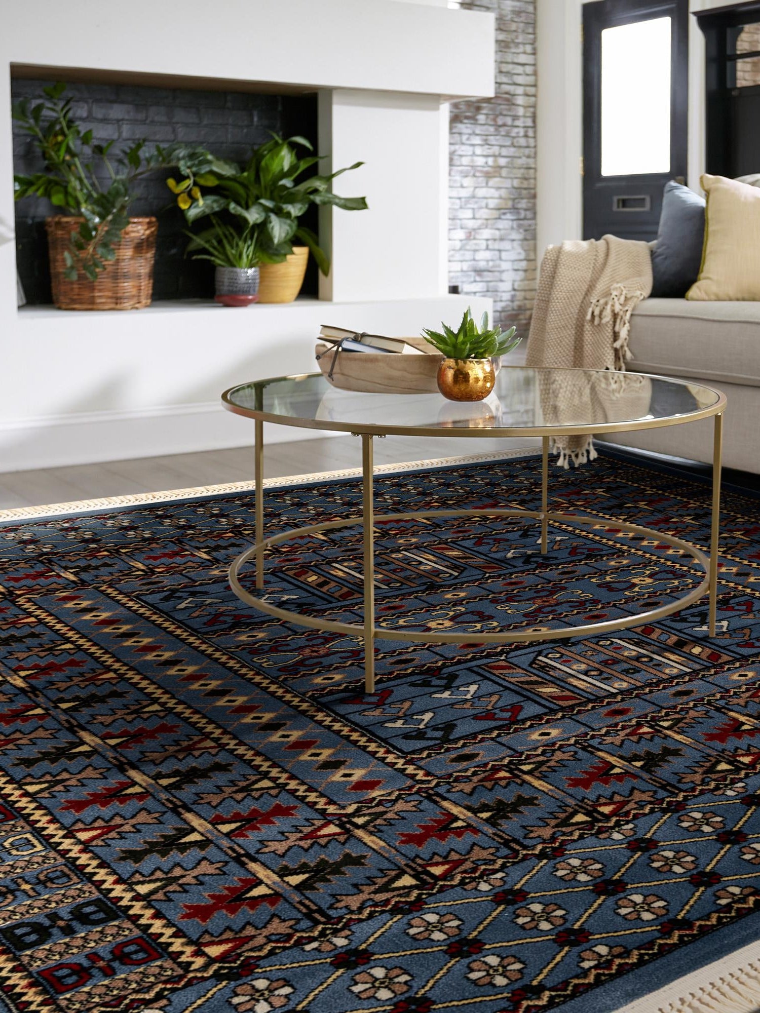 Blue 10' x 10' Tekke Square Area Rug Classic Traditional Vintage Design Carpet for Living Rooms, Dining, Bedrooms, Office Space for Sale at Rug Engine
