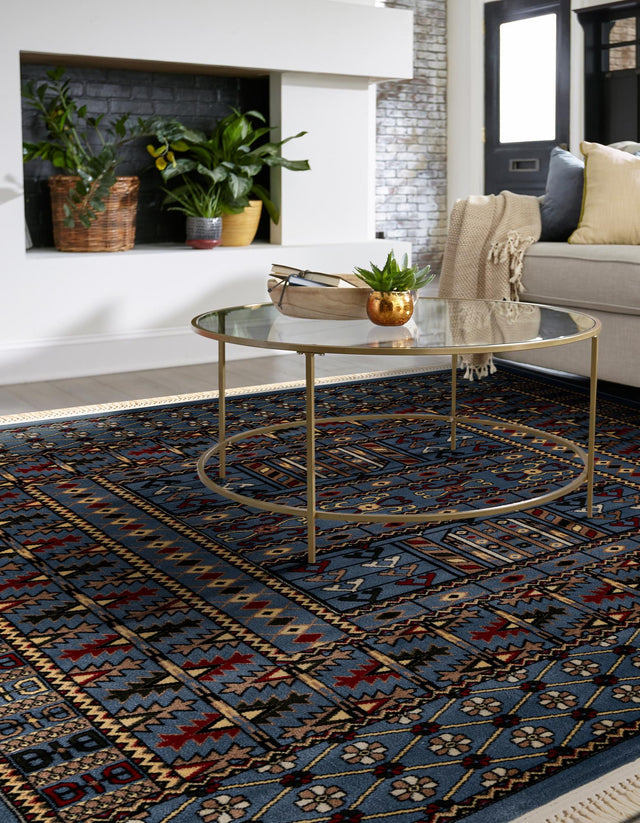 Blue 10' x 10' Tekke Square Area Rug Classic Traditional Vintage Design Carpet for Living Rooms, Dining, Bedrooms, Office Space for Sale at Rug Engine
