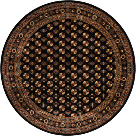 Black 10' x 10' Tekke Round Area Rug Classic Traditional Vintage Design Carpet for Living Rooms, Dining, Bedrooms, Office Space for Sale at Rug Engine