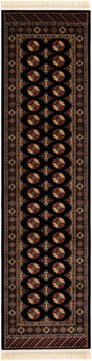 Black 2' 7 x 10' Tekke Runner Area Rug Classic Traditional Vintage Design Carpet for Living Rooms, Dining, Bedrooms, Office Space for Sale at Rug Engine