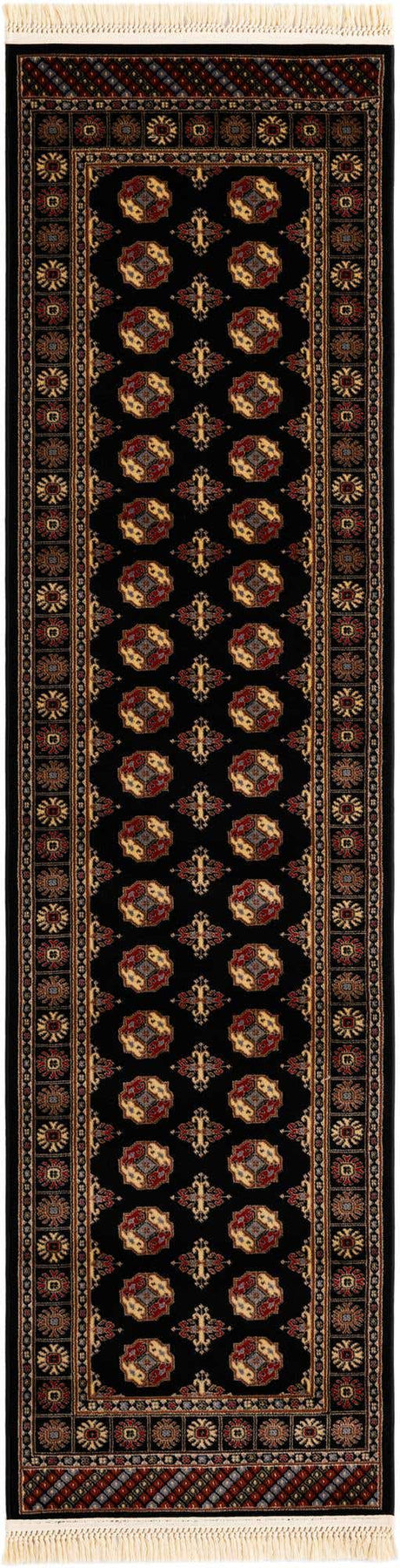 Black 2' 7 x 10' Tekke Runner Area Rug Classic Traditional Vintage Design Carpet for Living Rooms, Dining, Bedrooms, Office Space for Sale at Rug Engine