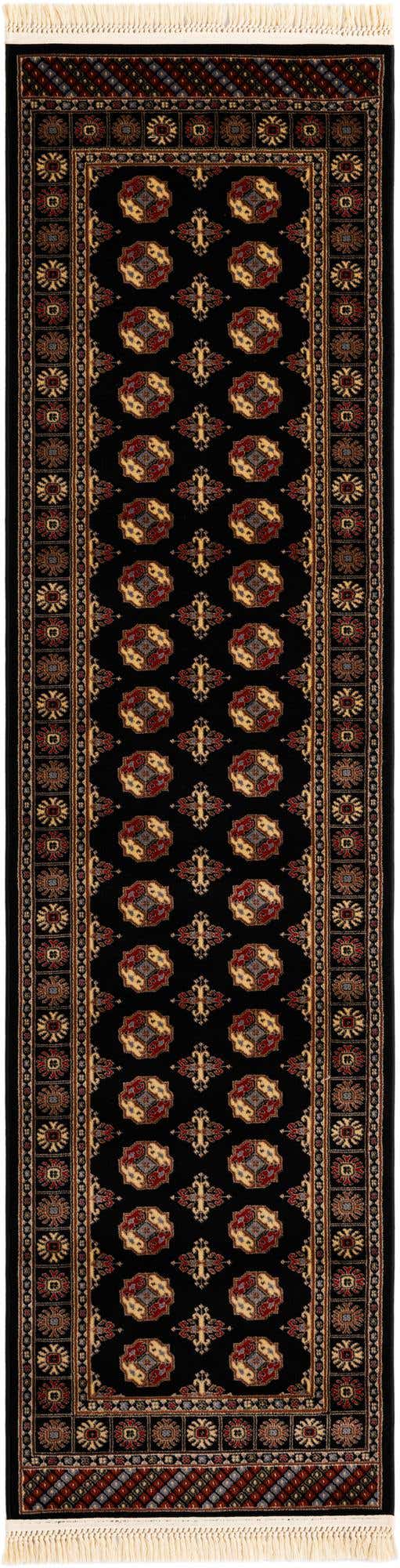 Black 2' 7 x 10' Tekke Runner Area Rug Classic Traditional Vintage Design Carpet for Living Rooms, Dining, Bedrooms, Office Space for Sale at Rug Engine