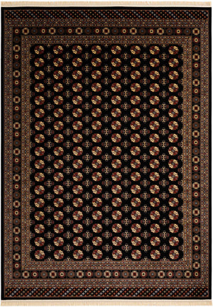 Black 10' x 14' 1 Tekke Rectangle Area Rug Classic Traditional Vintage Design Carpet for Living Rooms, Dining, Bedrooms, Office Space for Sale at Rug Engine