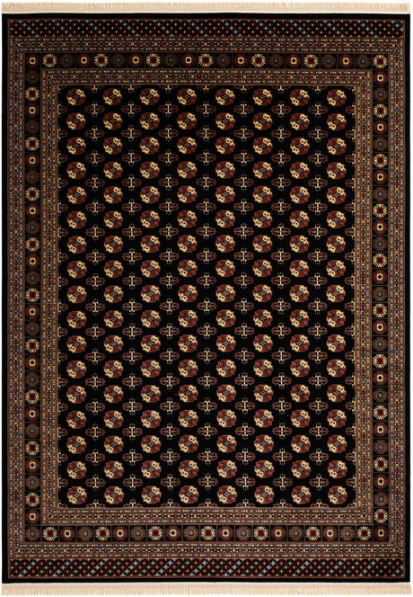 Black 10' x 14' 1 Tekke Rectangle Area Rug Classic Traditional Vintage Design Carpet for Living Rooms, Dining, Bedrooms, Office Space for Sale at Rug Engine