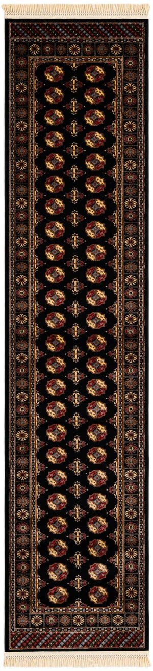 Black 2' 7 x 12' Tekke Runner Area Rug Classic Traditional Vintage Design Carpet for Living Rooms, Dining, Bedrooms, Office Space for Sale at Rug Engine