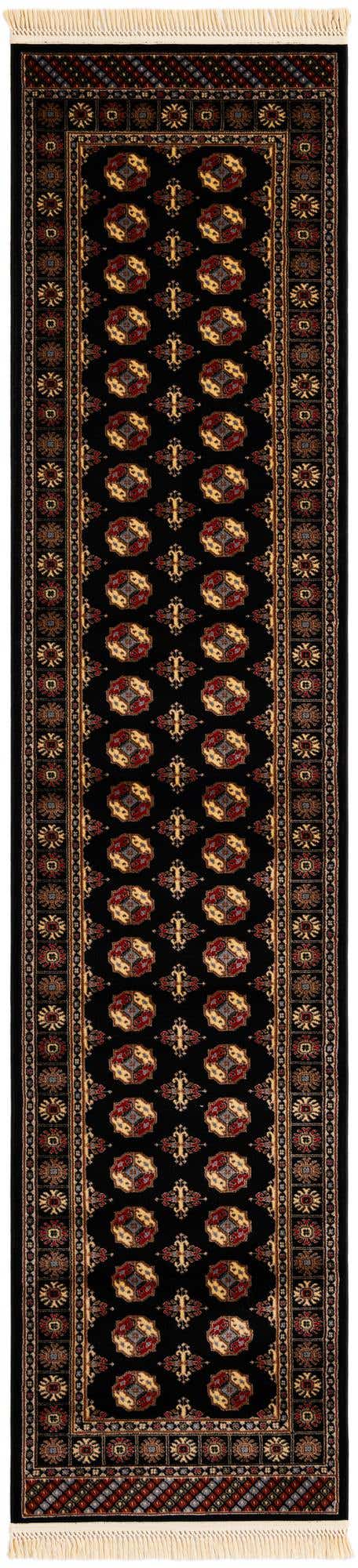 Black 2' 7 x 12' Tekke Runner Area Rug Classic Traditional Vintage Design Carpet for Living Rooms, Dining, Bedrooms, Office Space for Sale at Rug Engine