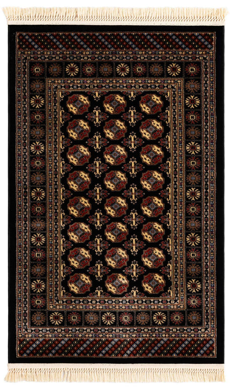 Black 3' 1 x 5' 3 Tekke Rectangle Area Rug Classic Traditional Vintage Design Carpet for Living Rooms, Dining, Bedrooms, Office Space for Sale at Rug Engine