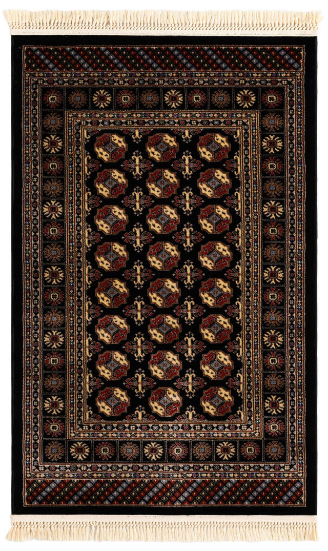 Black 3' 1 x 5' 3 Tekke Rectangle Area Rug Classic Traditional Vintage Design Carpet for Living Rooms, Dining, Bedrooms, Office Space for Sale at Rug Engine