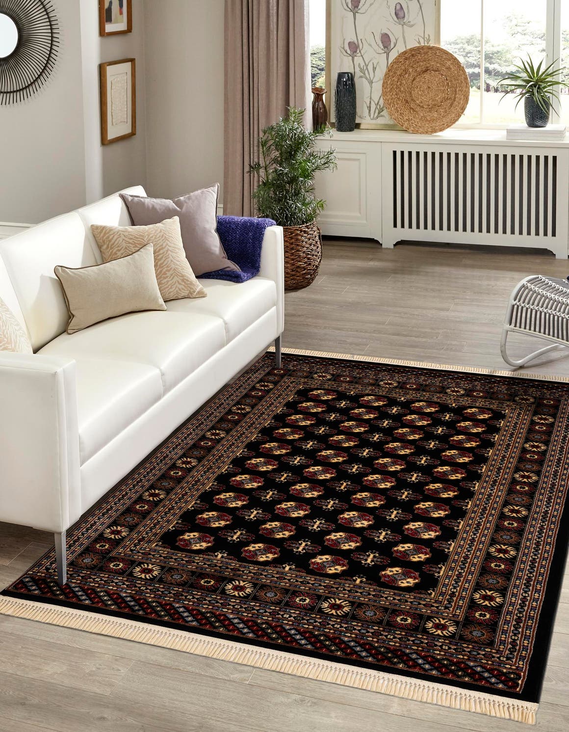 Black 3' 1 x 5' 3 Tekke Rectangle Area Rug Classic Traditional Vintage Design Carpet for Living Rooms, Dining, Bedrooms, Office Space for Sale at Rug Engine