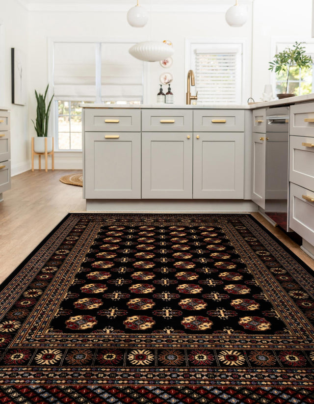 Black 3' 1 x 5' 3 Tekke Rectangle Area Rug Classic Traditional Vintage Design Carpet for Living Rooms, Dining, Bedrooms, Office Space for Sale at Rug Engine