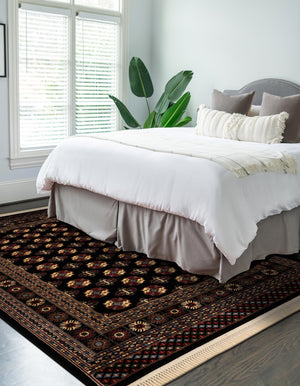 Black 3' 1 x 5' 3 Tekke Rectangle Area Rug Classic Traditional Vintage Design Carpet for Living Rooms, Dining, Bedrooms, Office Space for Sale at Rug Engine