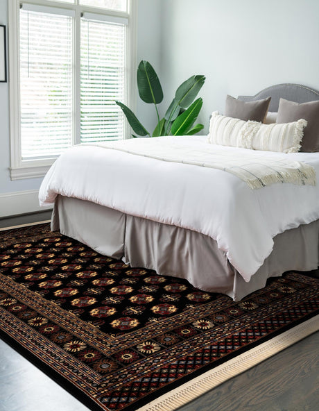 Black 3' 1 x 5' 3 Tekke Rectangle Area Rug Classic Traditional Vintage Design Carpet for Living Rooms, Dining, Bedrooms, Office Space for Sale at Rug Engine