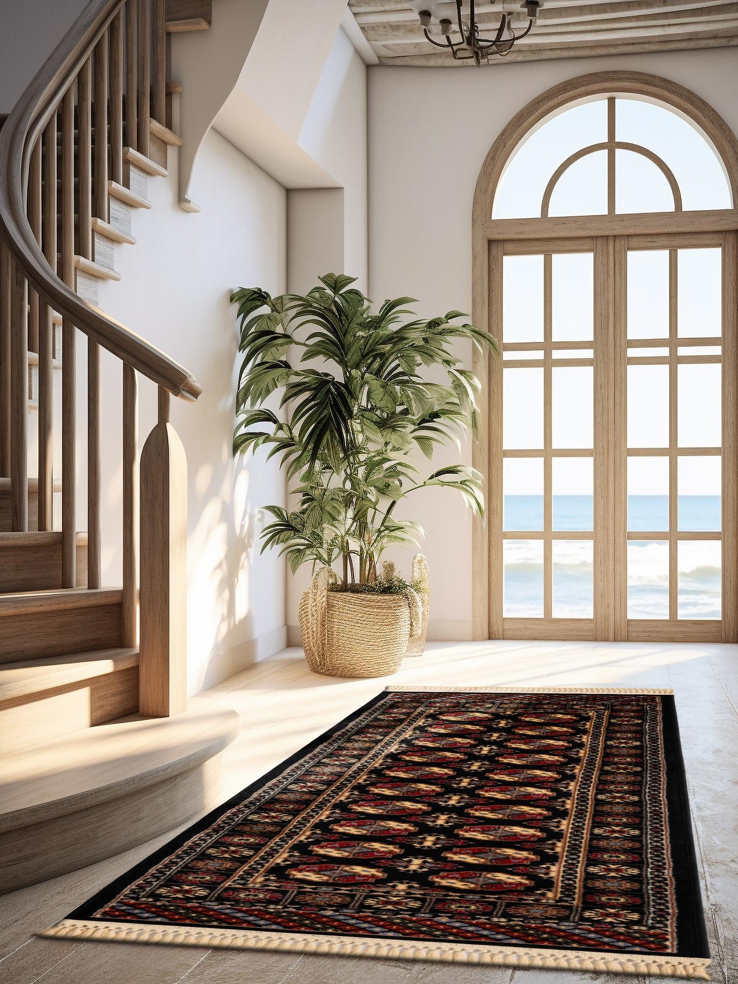 Black 2' 7 x 10' Tekke Runner Area Rug Classic Traditional Vintage Design Carpet for Living Rooms, Dining, Bedrooms, Office Space for Sale at Rug Engine
