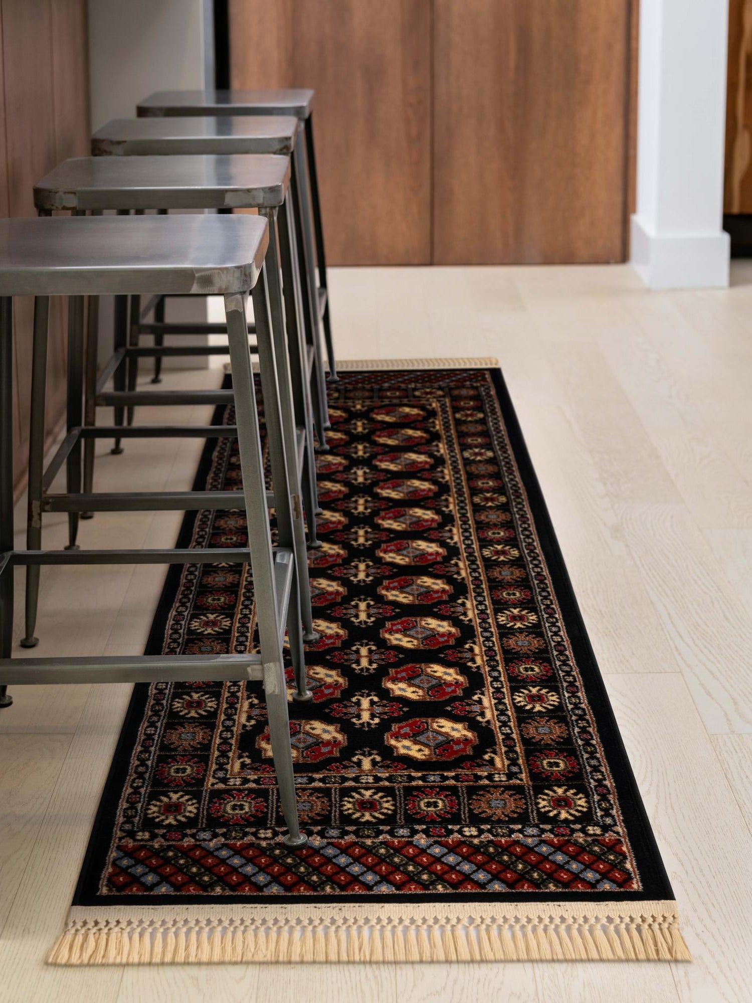 Black 2' 7 x 10' Tekke Runner Area Rug Classic Traditional Vintage Design Carpet for Living Rooms, Dining, Bedrooms, Office Space for Sale at Rug Engine