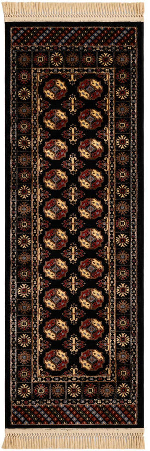 Black 2' x 6' 1 Tekke Runner Area Rug Classic Traditional Vintage Design Carpet for Living Rooms, Dining, Bedrooms, Office Space for Sale at Rug Engine