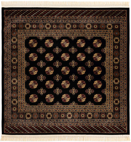 Black 6' 1 x 6' 1 Tekke Square Area Rug Classic Traditional Vintage Design Carpet for Living Rooms, Dining, Bedrooms, Office Space for Sale at Rug Engine