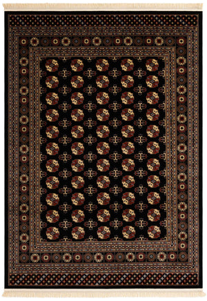 Black 7' 1 x 10' Tekke Rectangle Area Rug Classic Traditional Vintage Design Carpet for Living Rooms, Dining, Bedrooms, Office Space for Sale at Rug Engine