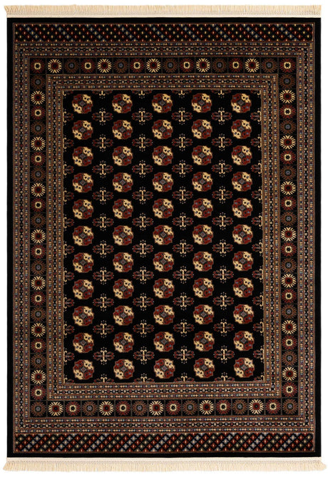 Black 7' 1 x 10' Tekke Rectangle Area Rug Classic Traditional Vintage Design Carpet for Living Rooms, Dining, Bedrooms, Office Space for Sale at Rug Engine