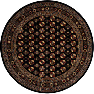 Black 7' 10 x 7' 10 Tekke Round Area Rug Classic Traditional Vintage Design Carpet for Living Rooms, Dining, Bedrooms, Office Space for Sale at Rug Engine