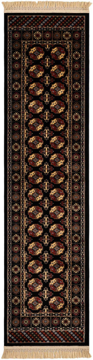 Black 2' x 8' Tekke Runner Area Rug Classic Traditional Vintage Design Carpet for Living Rooms, Dining, Bedrooms, Office Space for Sale at Rug Engine
