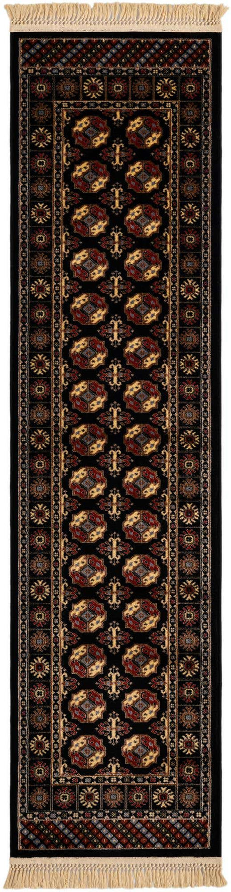 Black 2' x 8' Tekke Runner Area Rug Classic Traditional Vintage Design Carpet for Living Rooms, Dining, Bedrooms, Office Space for Sale at Rug Engine
