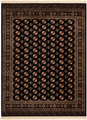 Black 9' x 12' Tekke Rectangle Area Rug Classic Traditional Vintage Design Carpet for Living Rooms, Dining, Bedrooms, Office Space for Sale at Rug Engine