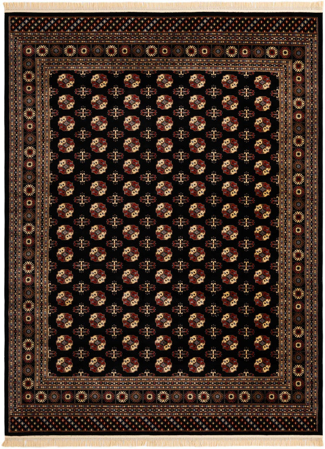 Black 9' x 12' Tekke Rectangle Area Rug Classic Traditional Vintage Design Carpet for Living Rooms, Dining, Bedrooms, Office Space for Sale at Rug Engine