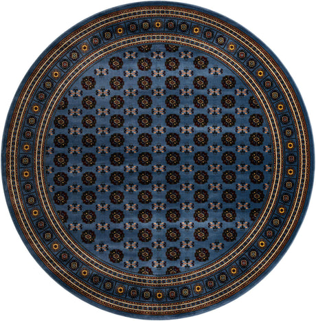 Blue 10' x 10' Tekke Round Area Rug Classic Traditional Vintage Design Carpet for Living Rooms, Dining, Bedrooms, Office Space for Sale at Rug Engine