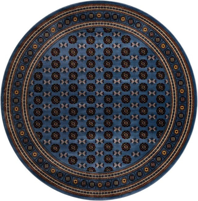 Blue 10' x 10' Tekke Round Area Rug Classic Traditional Vintage Design Carpet for Living Rooms, Dining, Bedrooms, Office Space for Sale at Rug Engine