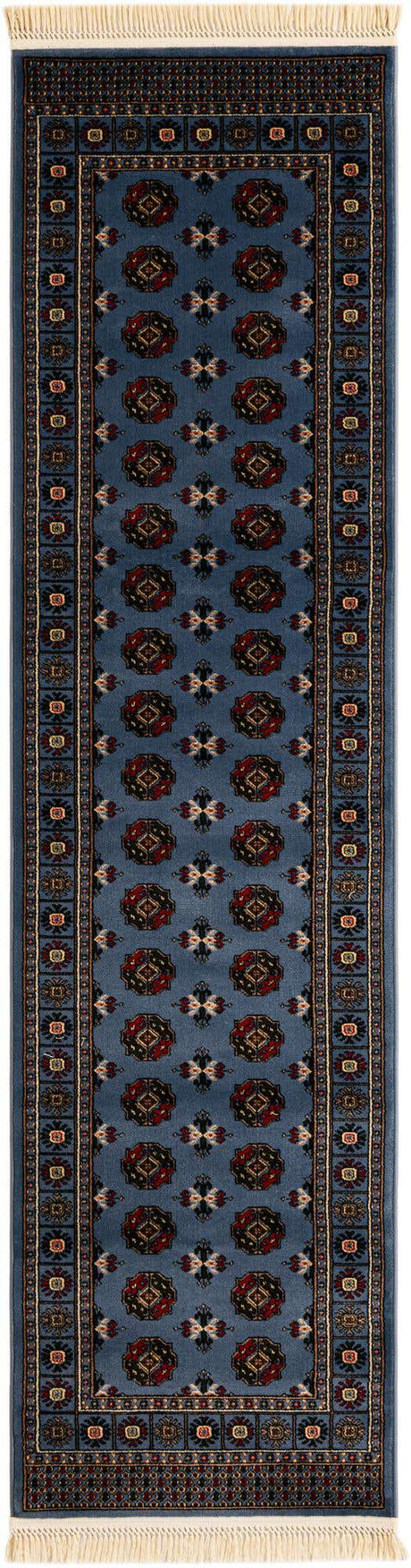 Blue 2' 7 x 10' Tekke Runner Area Rug Classic Traditional Vintage Design Carpet for Living Rooms, Dining, Bedrooms, Office Space for Sale at Rug Engine