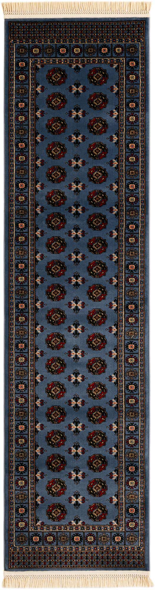 Blue 2' 7 x 10' Tekke Runner Area Rug Classic Traditional Vintage Design Carpet for Living Rooms, Dining, Bedrooms, Office Space for Sale at Rug Engine