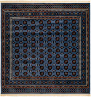 Blue 10' x 10' Tekke Square Area Rug Classic Traditional Vintage Design Carpet for Living Rooms, Dining, Bedrooms, Office Space for Sale at Rug Engine