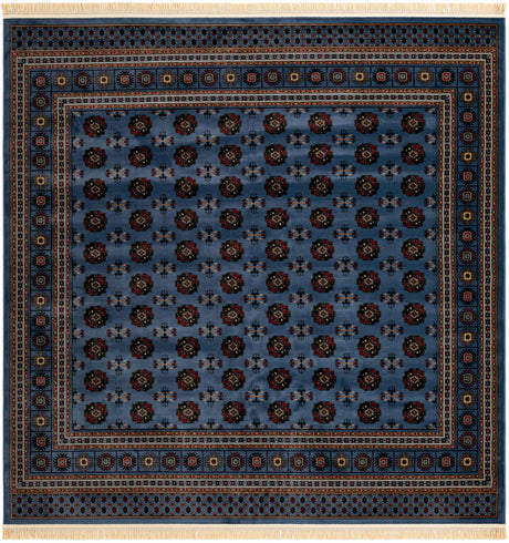 Blue 10' x 10' Tekke Square Area Rug Classic Traditional Vintage Design Carpet for Living Rooms, Dining, Bedrooms, Office Space for Sale at Rug Engine