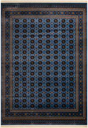 Blue 10' x 14' 1 Tekke Rectangle Area Rug Classic Traditional Vintage Design Carpet for Living Rooms, Dining, Bedrooms, Office Space for Sale at Rug Engine