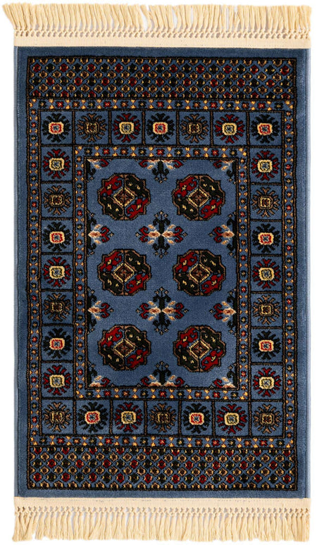 Blue 2' x 3' 1 Tekke Rectangle Area Rug Classic Traditional Vintage Design Carpet for Living Rooms, Dining, Bedrooms, Office Space for Sale at Rug Engine