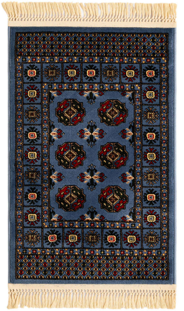 Blue 2' x 3' 1 Tekke Rectangle Area Rug Classic Traditional Vintage Design Carpet for Living Rooms, Dining, Bedrooms, Office Space for Sale at Rug Engine