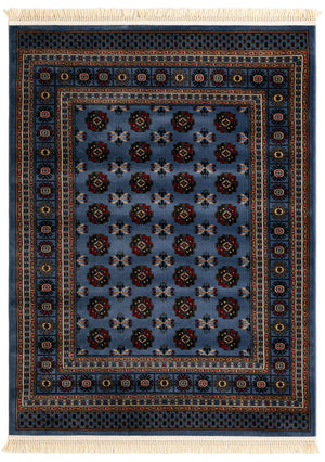Blue 5' 3 x 7' 1 Tekke Rectangle Area Rug Classic Traditional Vintage Design Carpet for Living Rooms, Dining, Bedrooms, Office Space for Sale at Rug Engine