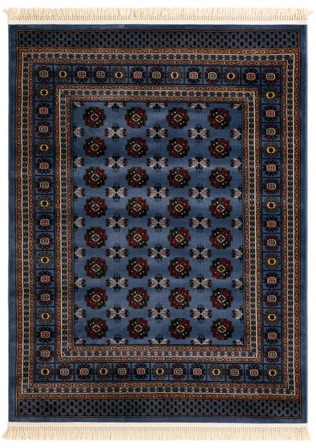 Blue 5' 3 x 7' 1 Tekke Rectangle Area Rug Classic Traditional Vintage Design Carpet for Living Rooms, Dining, Bedrooms, Office Space for Sale at Rug Engine