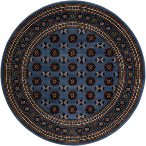 Blue 6' 1 x 6' 1 Tekke Round Area Rug Classic Traditional Vintage Design Carpet for Living Rooms, Dining, Bedrooms, Office Space for Sale at Rug Engine